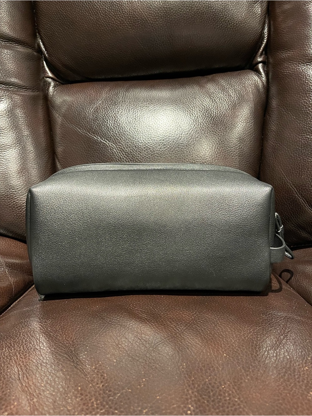 The Row Black Clovis Leather toiletry pouch